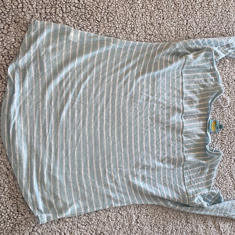 C&C CALIFORNIA /linen knit split neck top - Picture 3 of 7